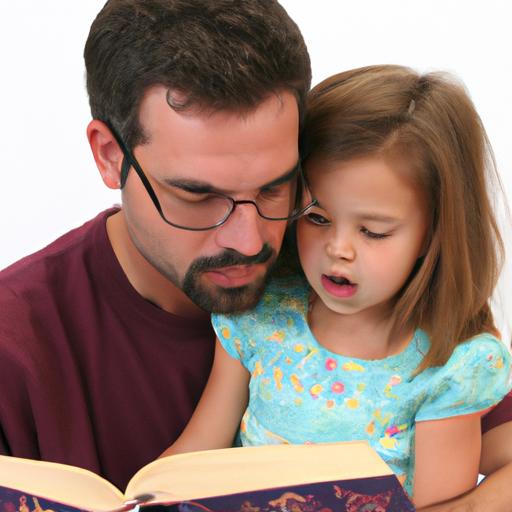Bố và con gái đọc sách cùng nhau