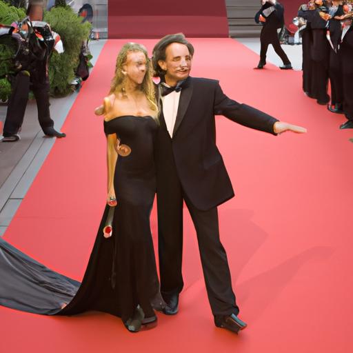 Cặp đôi nổi tiếng đi bộ trên thảm đỏ tại buổi ra mắt phim