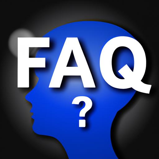 Hình minh họa người có câu hỏi và từ 'FAQ' nền nền.