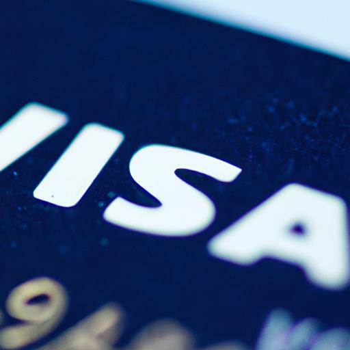 Gần cận thẻ Visa với logo Visa