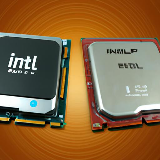 Một bức ảnh trưng bày các mẫu CPU của Intel và AMD đặt cạnh nhau.