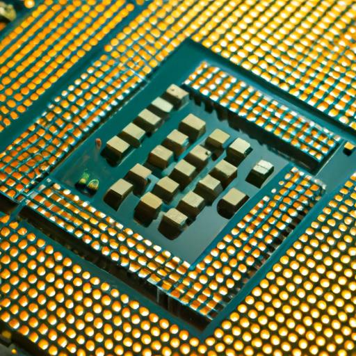 Một bức ảnh chụp cận cảnh của một CPU hiển thị mạch điện phức tạp.