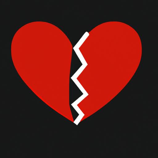 Hình đồ họa tối giản của một trái tim tan vỡ