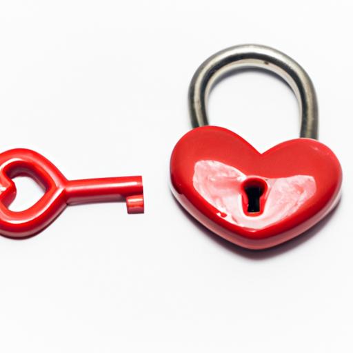 Một chiếc khóa và chìa khóa hình trái tim tượng trưng cho tình yêu và sự yêu thương.