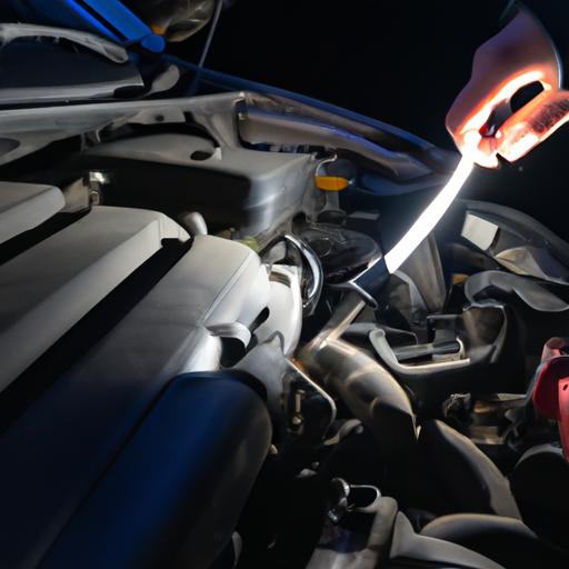 Kiểm tra động cơ xe ô tô với đèn pin