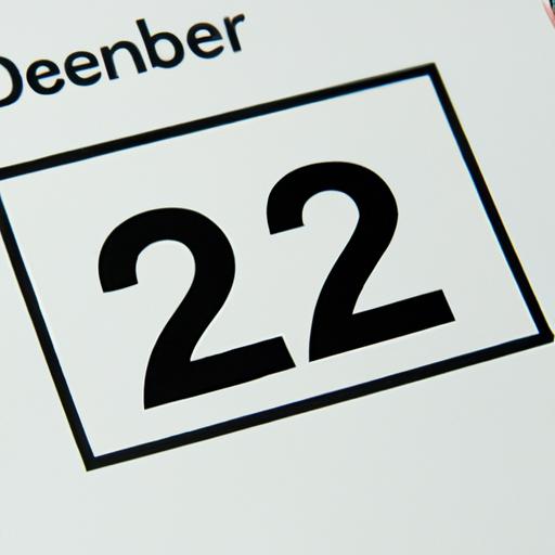 Lịch với ngày '22 tháng 12' được đánh dấu.