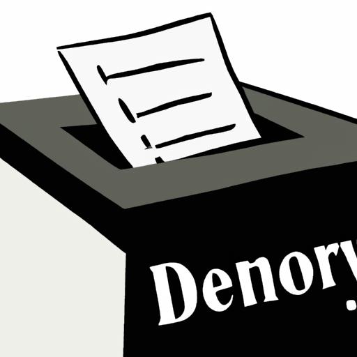 Một hình ảnh minh họa của hộp phiếu với từ 'dân chủ' được viết trên đó.