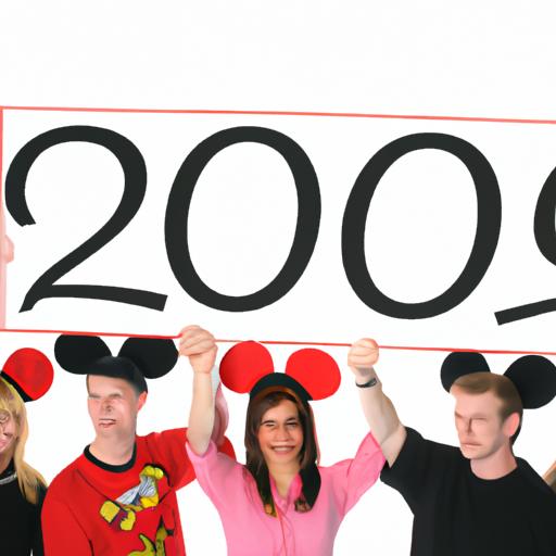 Một nhóm người đội tai chuột và cầm biển chào đón năm 2008