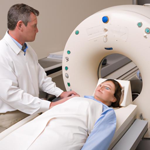Bác sĩ sử dụng máy scan để chẩn đoán tình trạng sức khỏe của bệnh nhân.
