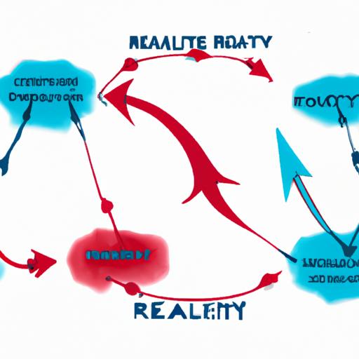 Một hình minh họa cho quá trình manifesting với các mũi tên từ suy nghĩ đến hiện thực.