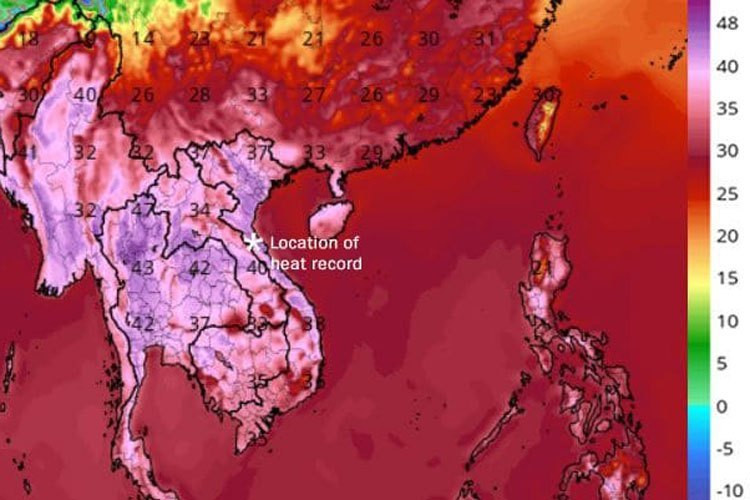 Nhiệt độ 44,2°C tại Hương Khê năm 2019